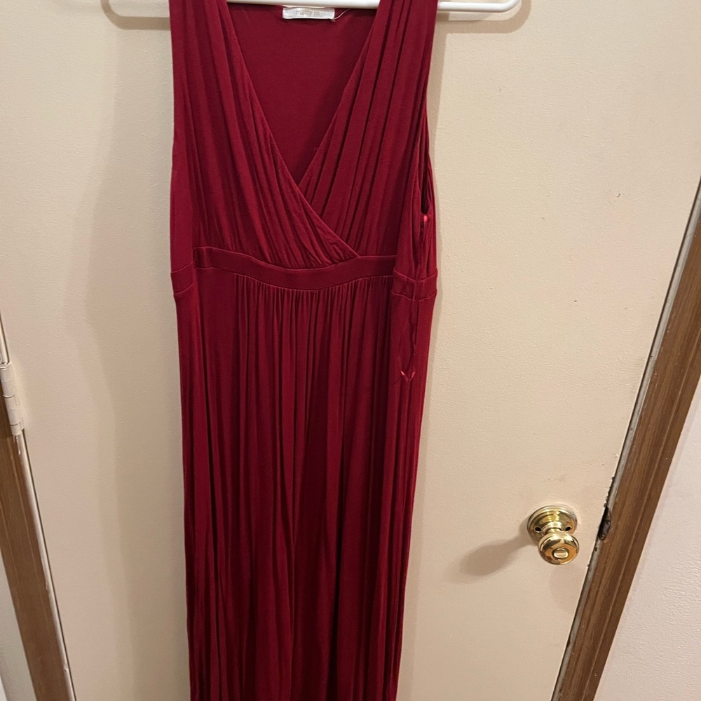 Matty M Deep Red Maxi Dress